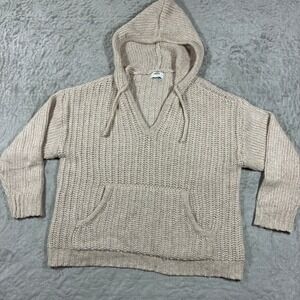 Aerie Chunky Knit Light Costal Sweater Size S Cream Neutral Wool Earthy Granola